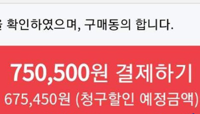 ▲온라인몰 등에 표기된 청구할인 안내문.