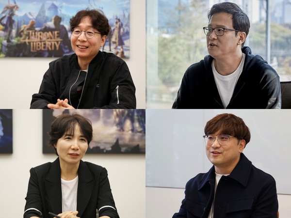 왼쪽 위부터 시계방향으로 최문영 퍼스트스파크 게임즈 대표, 배재현 빅파이어 게임즈 대표, 서민석 루디우스 게임즈 대표, 이연수 엔씨 에이아이 대표