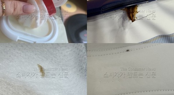 ▲물티슈 및 생리대, 기저귀에서 벌레 등 이물질이 발견됐다