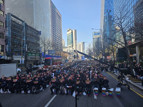 ▲27일 총파업에 나선 IBK기업은행 노조.