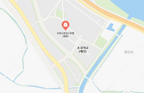 ▲오퍼스 한강 스위첸 입주민 자녀들이 배정되는 초·중학교 부지