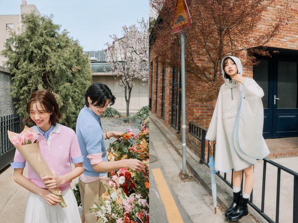 ▲빈폴 솔솔니트(왼쪽)와 애니웨더 라인 화보 이미지