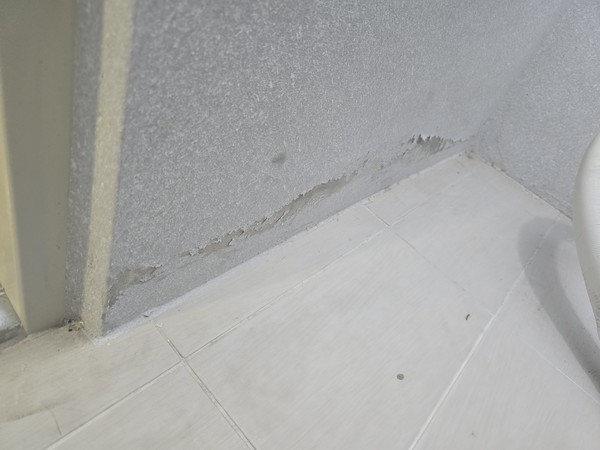 ▲유상 옵션으로 선택한 하이글로시(타성코트) 마감에서 발생한 하자