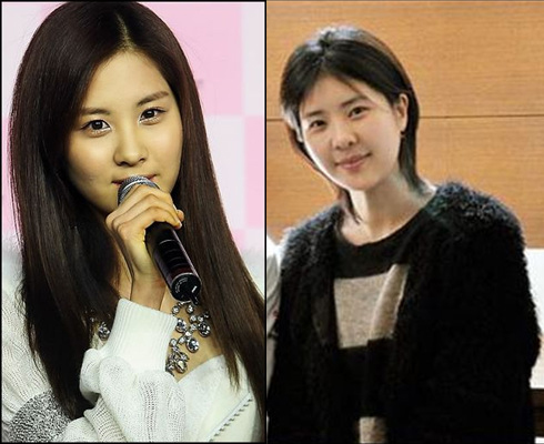 개그우면 강유미(오른쪽)와 소녀시대 서현