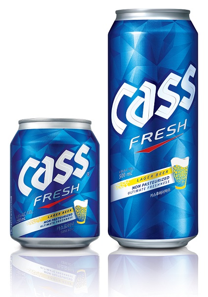 오비맥주 카스 후레쉬 250ml캔(왼쪽)과 500ml캔.jpg 오비맥주 카스 후레쉬 250ml캔(왼쪽)과 500ml캔.jpg