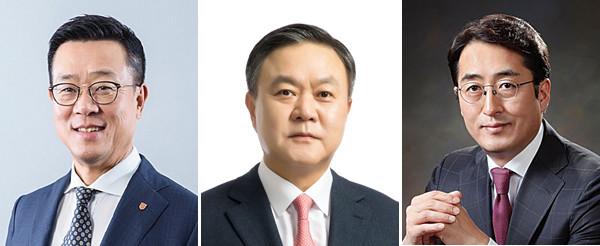 (왼쪽부터) 오렌지라이프 정문국 사장, 삼성화재 최영무 사장, 메리츠화재 김용범 사장.