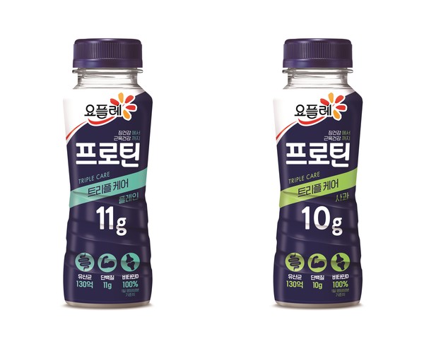 ▲빙그레 '요플레 프로틴 트리플케어' 2종