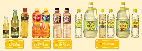 ▲오뚜기 식초 변천사