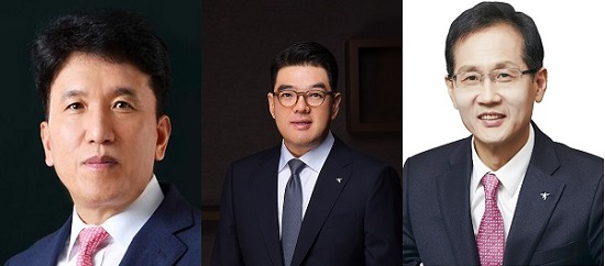 ▲ (왼쪽부터) 함영주·이은형·지성규 부회장. 이 중 지 부회장은 이달 말 안마의자 브랜드 바디프랜드로 전직할 예정이다.