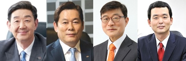 ▲ 왼쪽부터 임진구·정진문 SBI저축은행 대표, 박윤호 JT친애저축은행 대표, 최성욱 JT저축은행 대표
