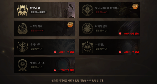 ▲긴급의뢰 중 '서조의 계곡'은 에픽 아이템을 다수 드롭하기 때문에 꾸준히 돌아주면 좋다.