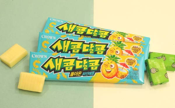 ▲크라운제과 새콤달콤 여름시즌 에디션 '파인애플맛'