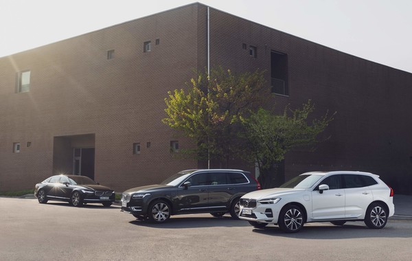 ▲XC60(오른쪽부터), XC90, S90 리차지 PHEV