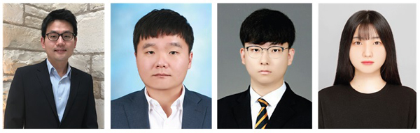 ▲(왼쪽부터) 이원규 교수(교신저자), 이동욱 교수(공동교신저자), 유도현 학생(제1저자), 이유진(공동 제1저자)