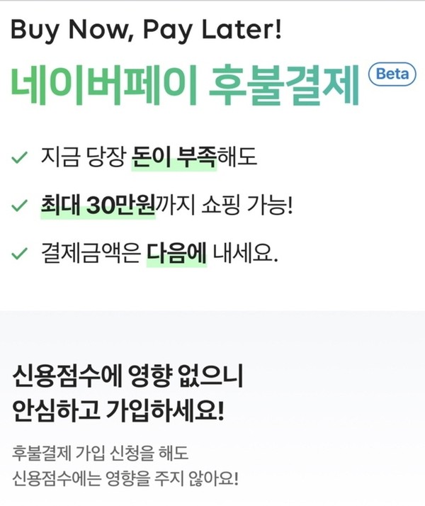 ▲네이버페이 후불결제