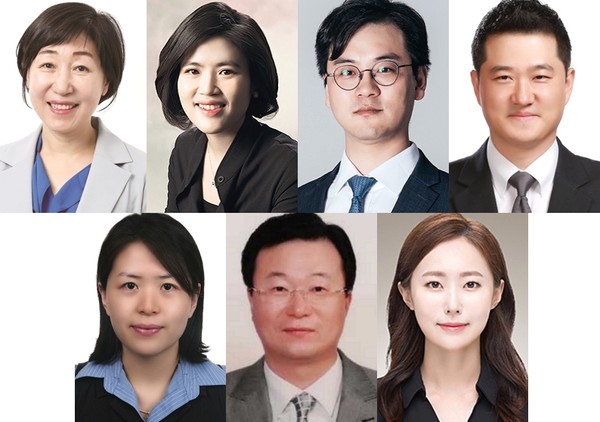 ▲(왼쪽부터 시계방향으로) 김학자 한국여성변호사회 회장, 조선영 전남대 법전원 교수, 차상진 법무법인 차&권 변호사, 윤승영 한국외대 법전원 교수, 김명아 법제연구원 연구위원, 이동원 법학박사, 정현아 법무법인 동일 변호사