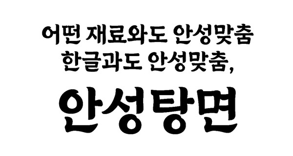 ▲안성탕면체 폰트 활용 이미지