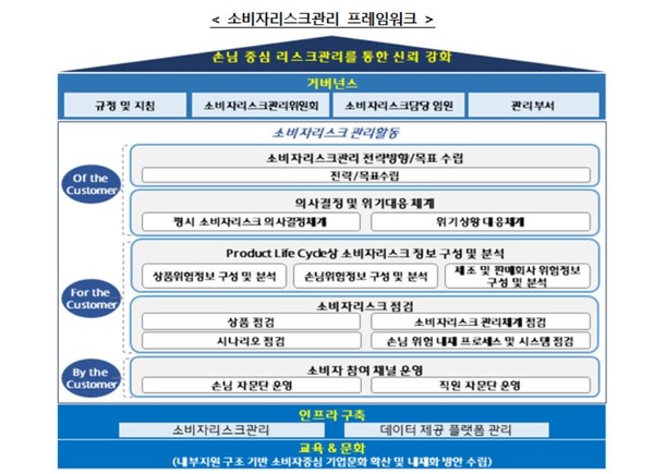 ▲하나금융지주가 소비자 중심의 리스크관리체계를 구축하기 위해 수립한 소비자리스크관리 프레임워크