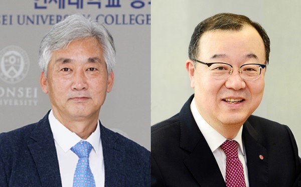 ▲(왼쪽부터)명재민 연세대학교 공과대학장, 유지영 LG화학 CTO