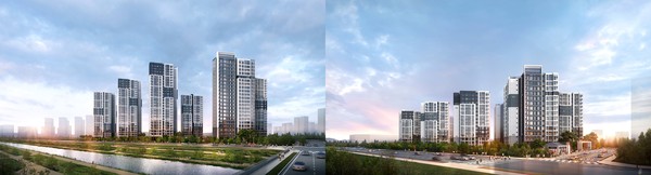 ▲ '파주운정 경남아너스빌 디원(왼쪽), 리버(오른쪽) 투시도