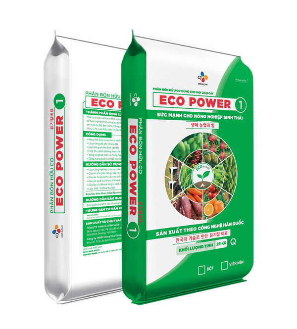 ▲CJ피드앤케어 친환경 유기질 비료 'ECO POWER1'