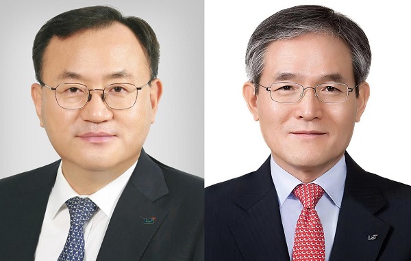 부회장으로 승진한 명노현 (주)LS 사장(왼쪽)과 LS MnM 도석구 사장