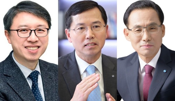 ▲(왼쪽부터)김대환 삼성카드 대표, 임영진 신한카드 대표, 김정기 우리카드 대표