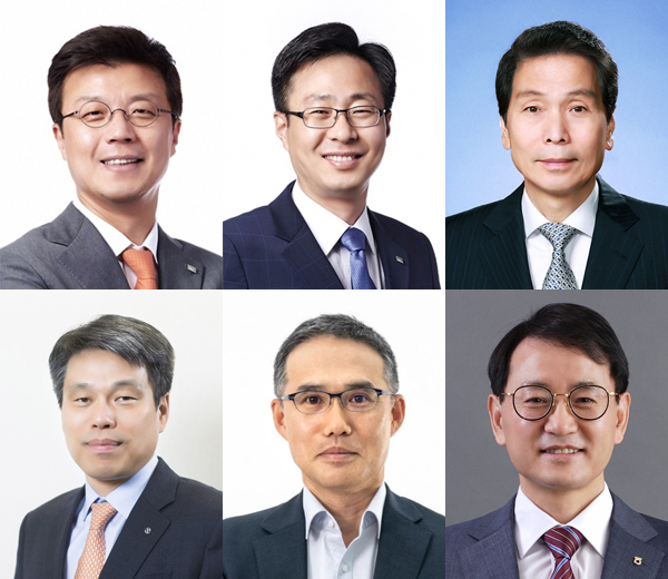 ▲(왼쪽 위부터 시계방향으로) 최창훈 미래에셋자산운용 부회장, 이병성 부사장, 배재규 한국투자신탁운용 사장, NH아문디자산운용 박학주 사장, 한화자산운용 한두희 사장, 신한자산운용 김희송 사장.