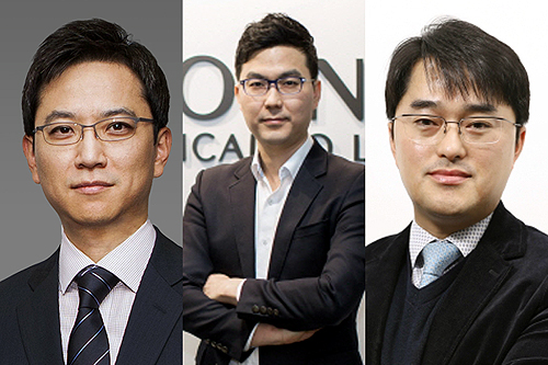 ▲(왼쪽부터) GC녹십자 허은철 사장, 대웅제약 전승호 사장, 대웅제약 이창재 사장