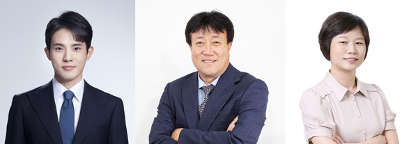 ▲(왼쪽부터) 보령 김성진 전무와 배민제 전무, 박경숙 전무