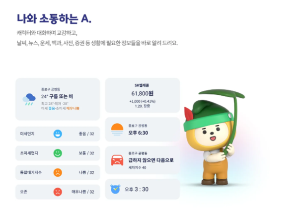 ▲SK텔레콤의 에이닷 서비스.