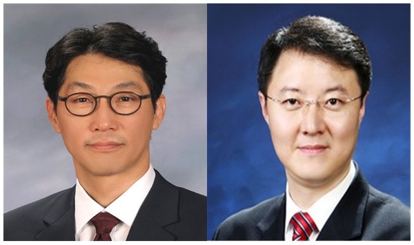 ▲김남철 현 연세법학회 회장(왼쪽)과 이상경 신임 회장