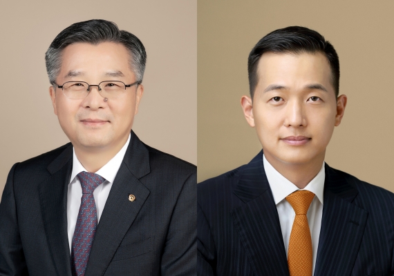 ▲대우조선해양 신임 대표이사로 내정된 권혁웅 부회장(왼쪽)과 기타비상무이사로 이사진에 참여하는 김동관 한화그룹 부회장(오른쪽).