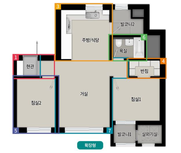 ▲ '인덕원 퍼스비엘' 전용 49㎡A 평면도