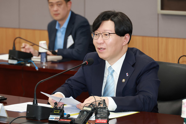 ▲김소영 금융위원회 부위원장이 8일 오후 정부서울청사에서 열린 만기연장·상환유예 연착륙 상황 점검회의 중 발언하고 있다.
