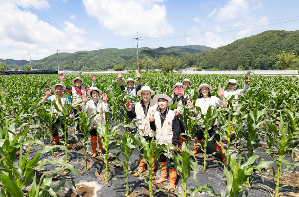 ▲대한항공은 6월 9일 1사 1촌 자매결연을 맺고 있는 강원도 홍천군 명동리 농촌 마을을 방문해 일손 돕기 및 의료 봉사 활동을 실시했다.