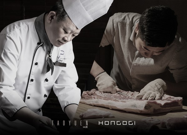▲츄성뤄 도원 수석 셰프(왼쪽)와 구교혁 혼고기 대표