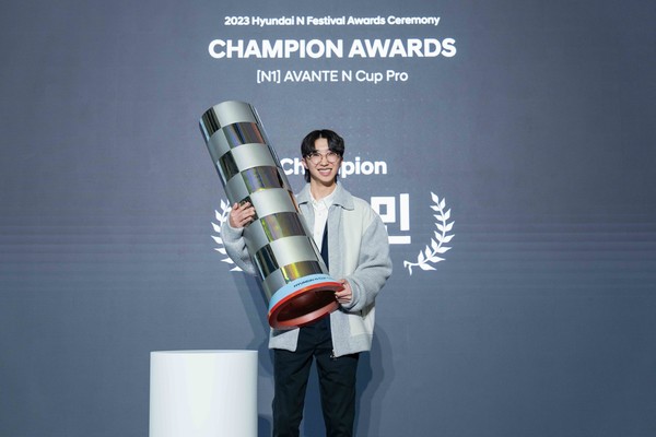 ▲2023 현대 N 페스티벌 N1 클래스 종합 우승자 김규민 드라이버.