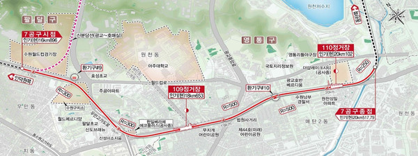 ▲ 인덕원~동탄 복선전철 제7공구 평면도