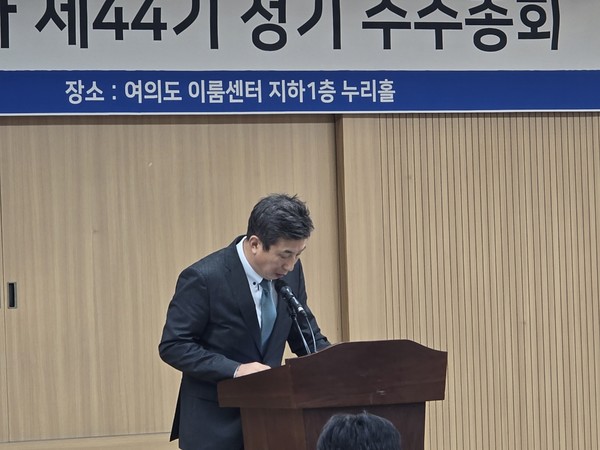 ▲이사회 의장인 황준호 다올투자증권 대표이사가 향후 경영계획을 발표했다.