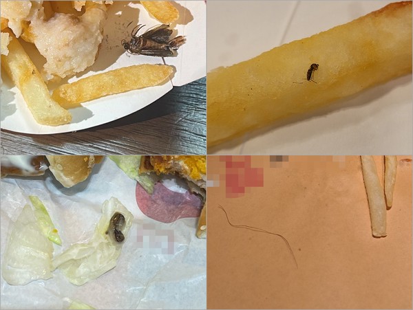▲패스트푸드에서 나온 이물질들.