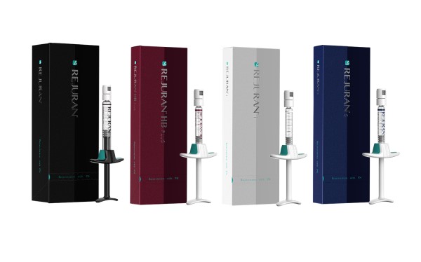 ▲(왼쪽부터) 리쥬란®, 리쥬란® 에이치비 플러스, 리쥬란® 아이, 리쥬란® 에스