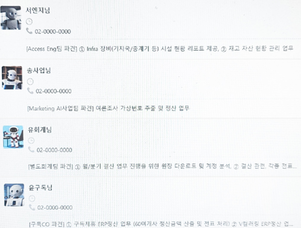 ▲AI 매니저들이 사내 업무를 지원하고 있다.