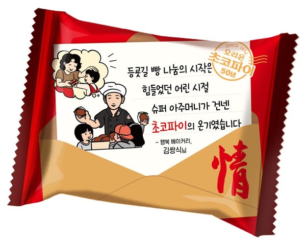 ▲김쌍식 씨의 사연이 담긴 초코파이 정 제품 이미지.