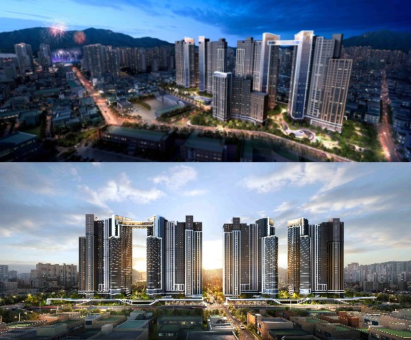 ▲사직2 재개발 조감도(위), 투시도