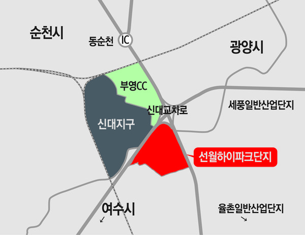 ▲선월하이파크단지 위치도