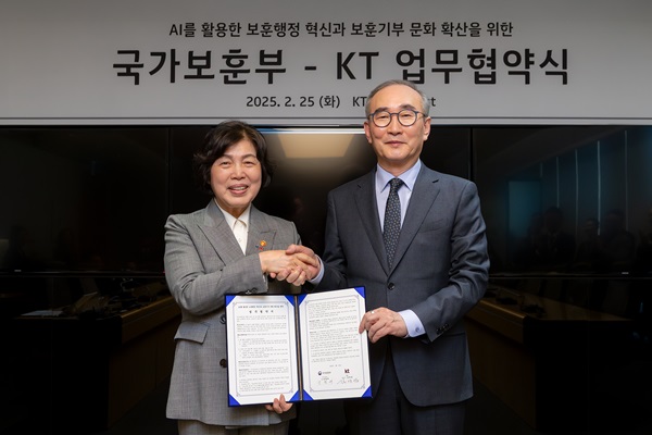 ▲강정애 국가보훈부 장관(왼쪽), 김영섭 KT 대표