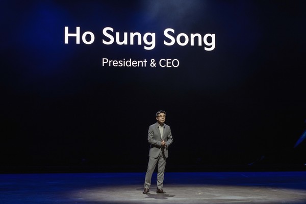 ▲기아 CEO 송호성 사장이 기아 EV 데이에서 발표하고 있는 모습