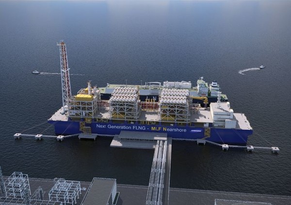 ▲삼성중공업이 건조한 FLNG 독자모델 모습. 사진=삼성중공업.