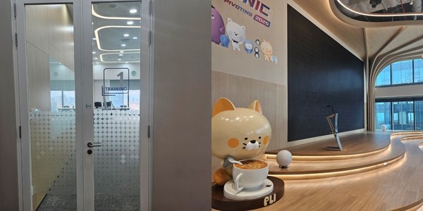▲직원 트레이닝룸(왼쪽)과 공용 공간